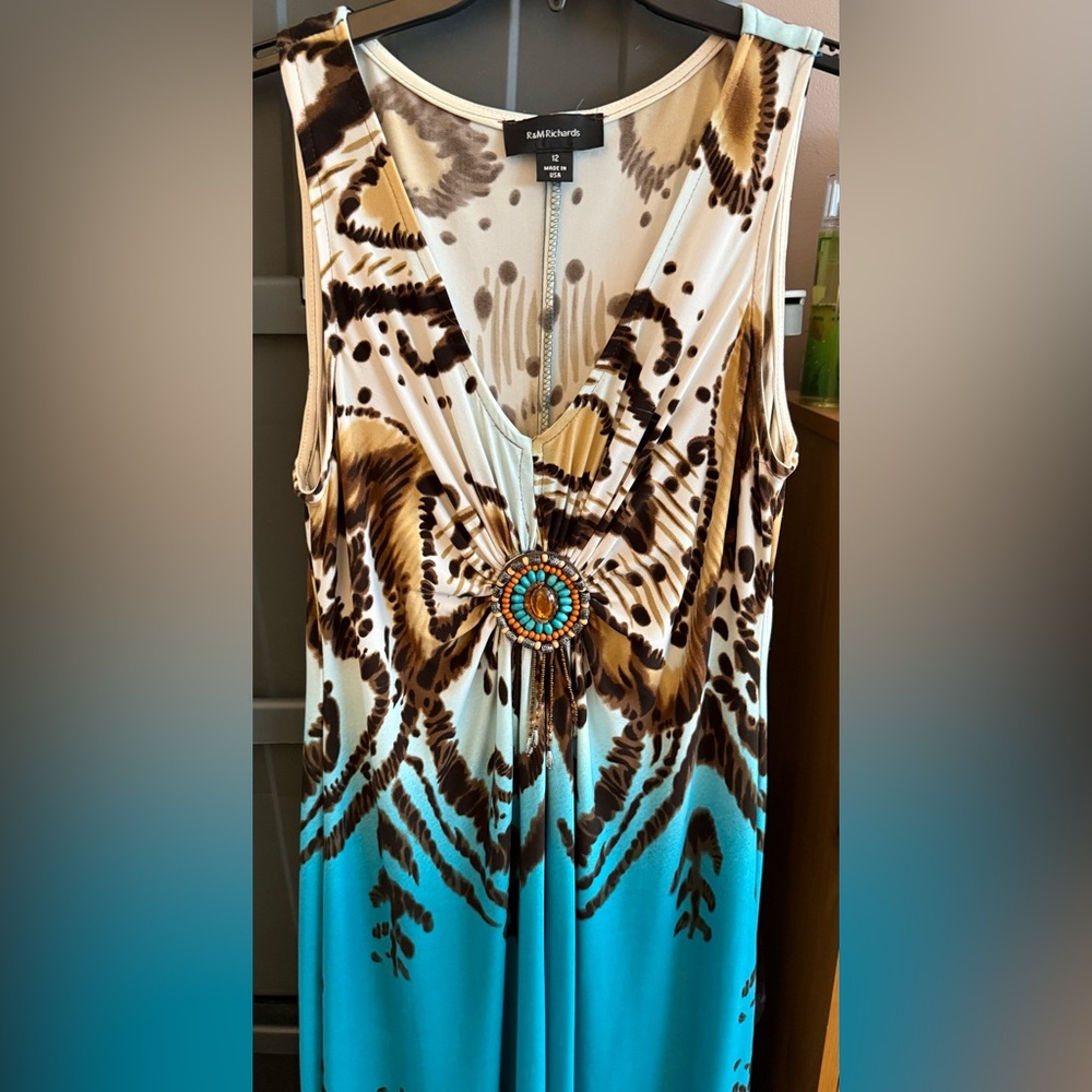 R&M RICHARDS SIZE 12 BOHO LONG MAXI DRESS